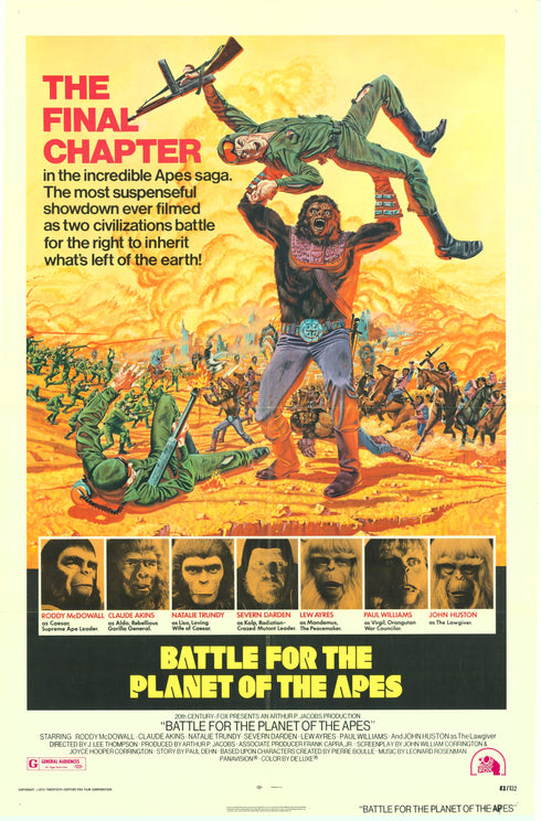battle for the planet of the apes 1973 one sheet poster folded